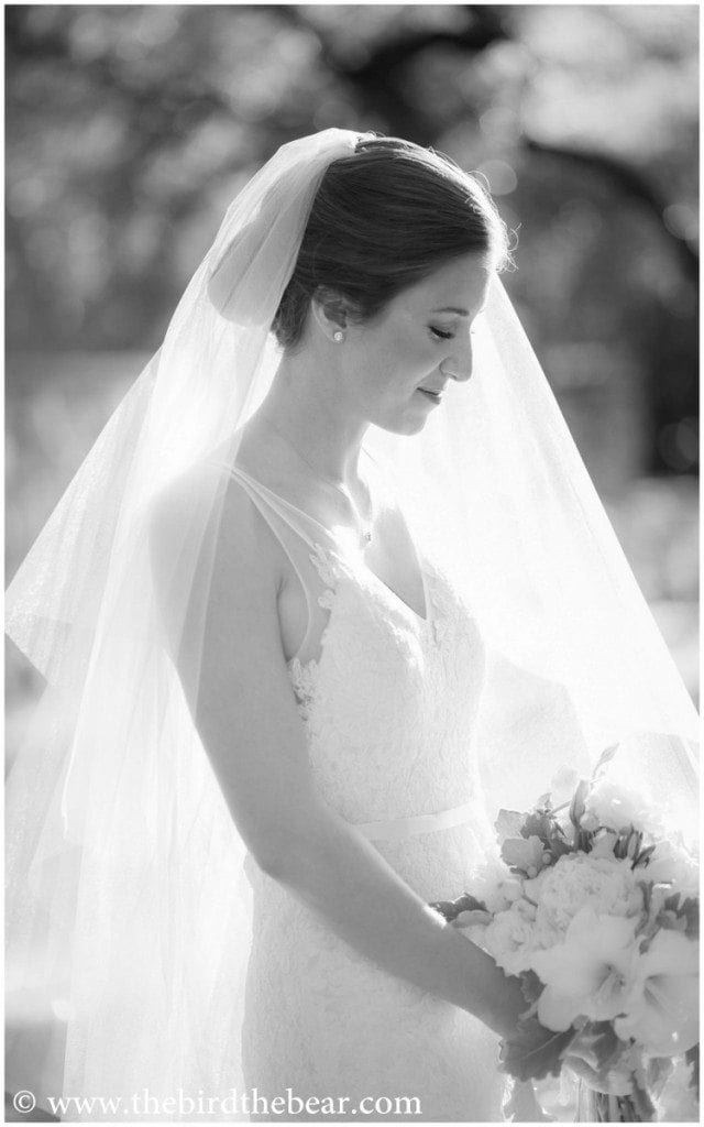 Bride with her veil during her bridal portraits at Westwood Country Club in Austin, TX. 