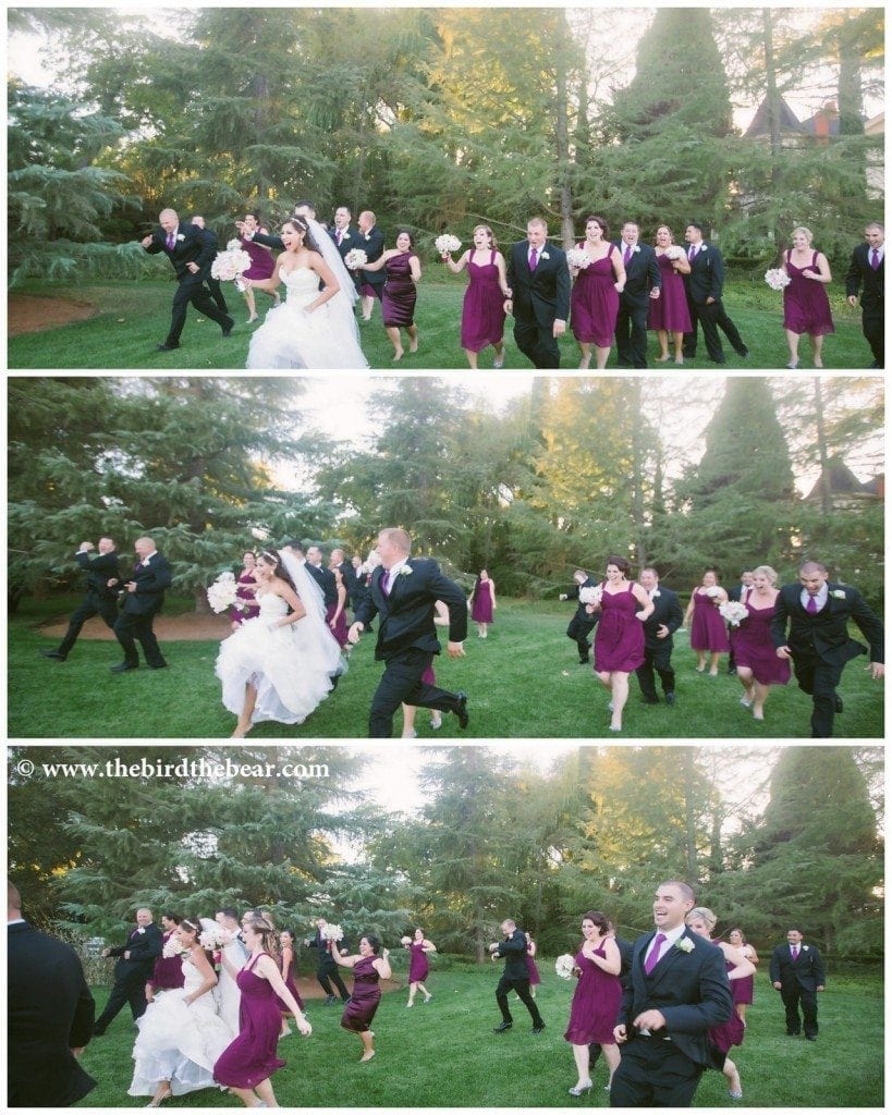 Bridal party runs away.