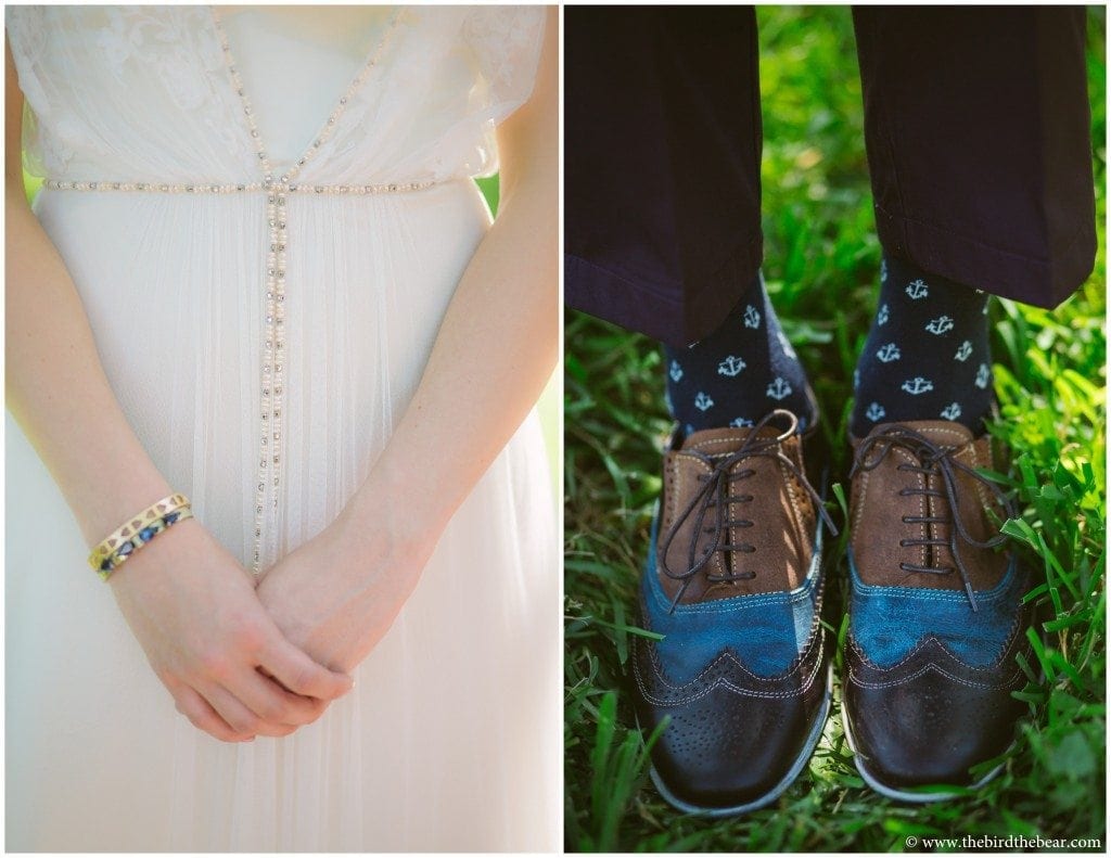 Bride and groom shoes