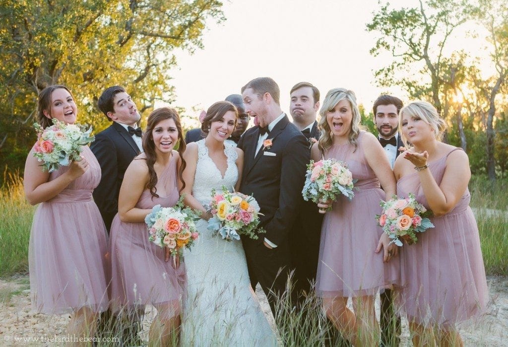 Funny bridal party pose