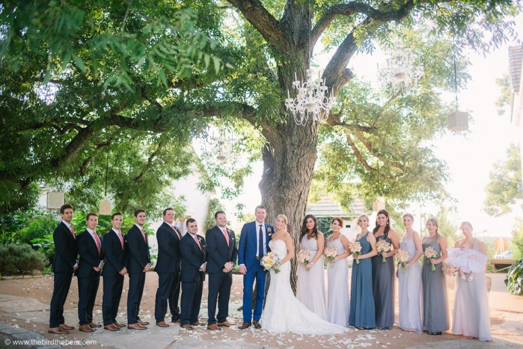 Bridal Party under a beautiful tree