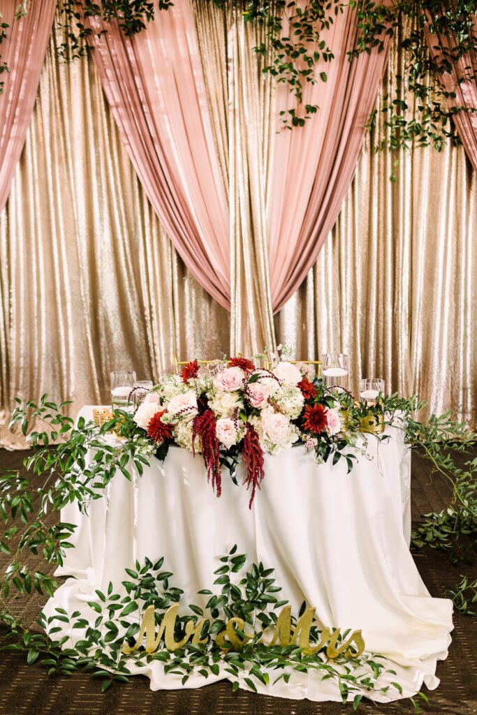 Sweetheart table at Lakeway Resort wedding reception